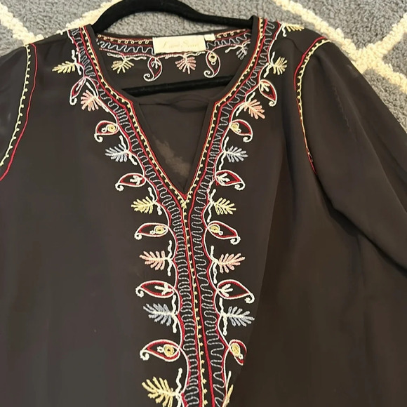 Sheer Embroidered Blouse - Picture 4 of 11